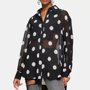 Topshop Black polka dot oversized